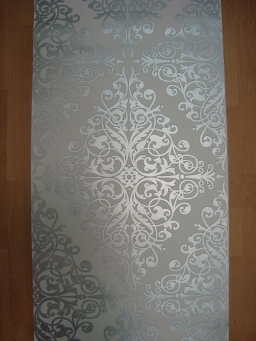 Extreem belangrijk Standaard Onrechtvaardig barok zilver wit vinyl behang 6837-0 | Barok Behangpapier |  onlinebehangpapier