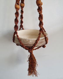 VINTAGE MACRAME HANGER & BLOEMPOT