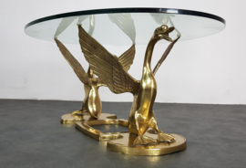 VINTAGE BRASS SWAN COFFEE TABLE, ITALY, 1960S
