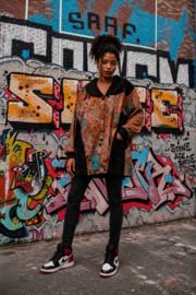 Vintage Statement 90S Jas met Artistieke Print - Size: M/L