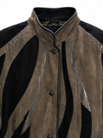 Vintage Patchwork Jas in Aardetinten - Size: M