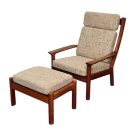 VINTAGE RECLINER CHAIR & OTTOMAN, JUUL KRISTENSEN FOR JK DENMARK ,1960S