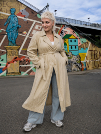 Vintage Beige Trenchcoat – Tijdloze Eleganti - Size:XL