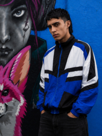 Cazadora Vintage 90s Azul/Negro/Blanco - SIZE: XL