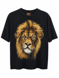Camiseta Negra con Estampado de León - SIZE: XL