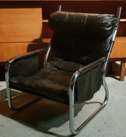 VINTAGE LEREN FAUTEUIL