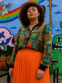 Vintage Barok Blouse – Kleurrijke Statement Blouse uit de Jaren 80 - Size: XXL/46