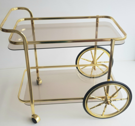 VINTAGE GOUDEN BARCART, SERVEERWAGEN