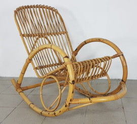 VINTAGE ROTAN SCHOMMELSTOEL