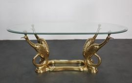 VINTAGE BRASS PEACOCK COFFEETABLE, ITALY, 1960S