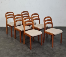 VINTAGE SET 6 STUKS STOELEN,  DYRLUND, DENMARK, 1970S