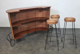 VINTAGE BAR , BARKRUKKEN & LAMP