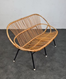 VINTAGE ROTAN BANKJE & STOELEN