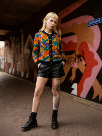 Vintage Blazer con Estampado Floral Abstracto | Años 80/90 - SIZE M/L