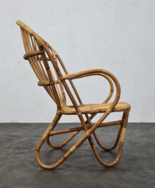 VINTAGE ROTAN FAUTEUIL