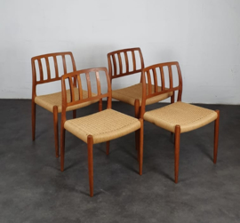 VINTAGE NIELS O MOLLER CHAIRS MODEL 83, SET 4 STUKS