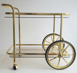 VINTAGE GOUDEN BARCART, SERVEERWAGEN