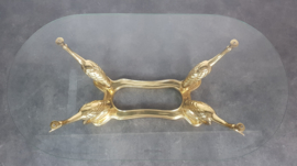 VINTAGE BRASS PEACOCK COFFEETABLE, ITALY, 1960S