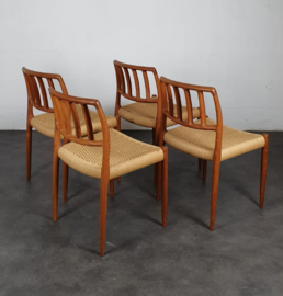 VINTAGE NIELS O MOLLER CHAIRS MODEL 83, SET 4 STUKS