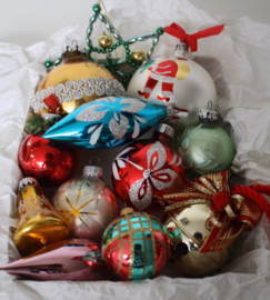 RETRO GLAZEN KERSTBALLEN SET 5