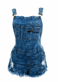 Rebel Denim Dungaree Shorts Size: 38
