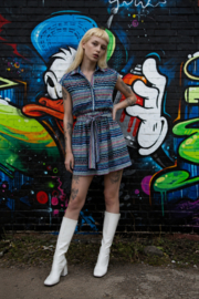 Vintage 70s Print Jurk - Size: 38