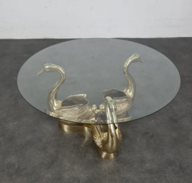 VINTAGE BRASS SWAN COFFEE TABLE,  FRANCE, 1970S