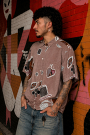 Blusa Vintage con Estampado Abstracto – Gana Collection - SIZE: M