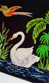 VINTAGE WANDKLEED , SCHILDERIJ