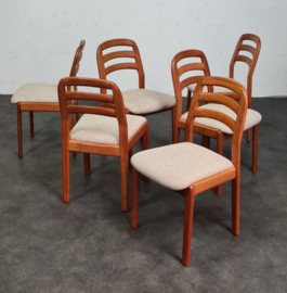 VINTAGE SET 6 STUKS STOELEN,  DYRLUND, DENMARK, 1970S