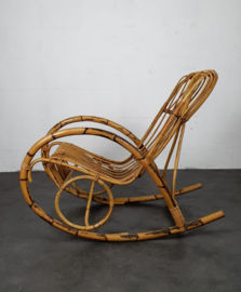 VINTAGE ROTAN SCHOMMELSTOEL