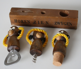 VINTAGE HOUTEN AAPJES KAY BOJESEN STIJL