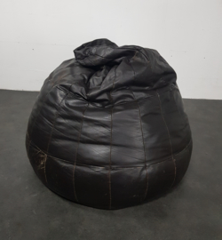 VINTAGE LEREN PATCHWORK BEANBAG