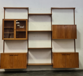VINTAGE TEAK WANDMEUBEL, KAI KRISTIANSEN