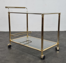 VINTAGE GOUDEN BARCART, SERVEERWAGEN