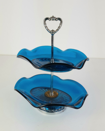 GROTE VINTAGE GLAZEN ETAGÈRE