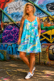Zomerse Jurk met Artistieke Print - Size: L
