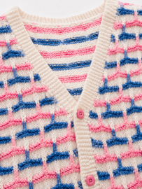 Chaleco de Punto con Detalles en Rosa y Azul - SIZE: XXS