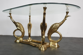 VINTAGE BRASS PEACOCK COFFEETABLE, ITALY, 1960S