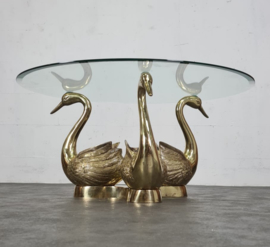 VINTAGE BRASS SWAN COFFEE TABLE,  FRANCE, 1970S