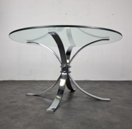 VINTAGE CHROME COFFEE TABLE, 1970S