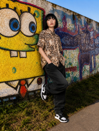90S Blouse met Animal & Abstract Print - Size: 42