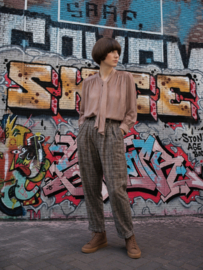 Vintage 70S Strikblouse in Taupe - Size: 38