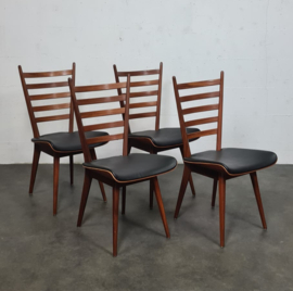 VINTAGE SET VAN 4 STOELEN , CEES BRAAKMAN FOR PASTOE , DUTCH DESIGN ,  1960S