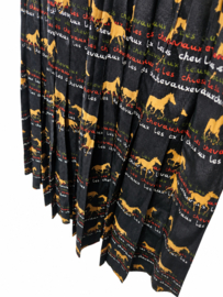 Vintage Jurk met Paardenprint en Strikdetail - Size 38