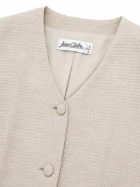 Vintage Crèmekleurige Blazer – Tijdloze Elegantie met Luxe Structuur - Size:40/M