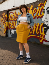 Falda Vintage Años 70 en Color Mostaza | Un clásico retro atemporal - SIZE: 38