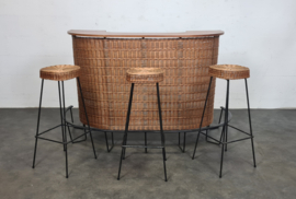 VINTAGE BAR , BARKRUKKEN & LAMP