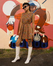 Vintage 70S Jurk met Psychedelische Print - Size:38
