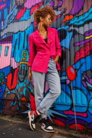 Blazer vintage original fucsia – Estilo Power Dressing de los años 80 - SIZE: S